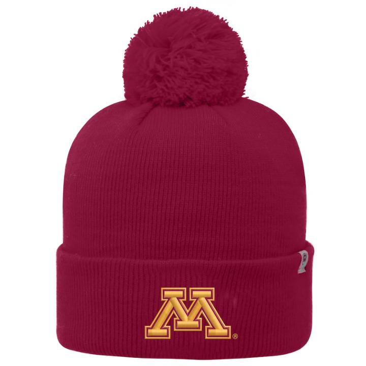 Adult Top Of The World Minnesota Golden Gophers Tow Pom Hat, Adult Unisex, Dark Red