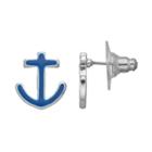 Anchor Stud Earrings, Women's, Navy