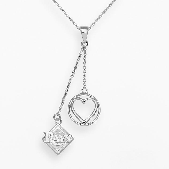 Logoart Tampa Bay Rays Beloved Sterling Silver Linear Pendant, Women's, Size: 18, Grey