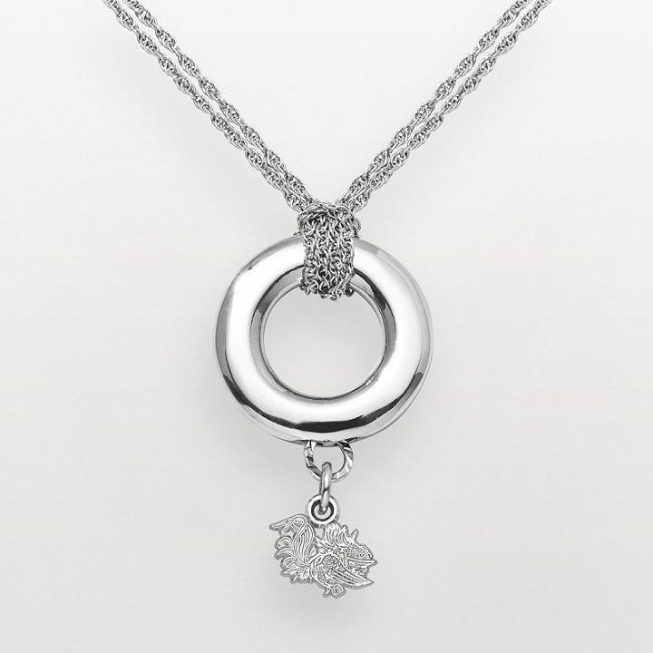South Carolina Gamecocks Sterling Silver Halo Pendant, Women's, Size: 16, Grey