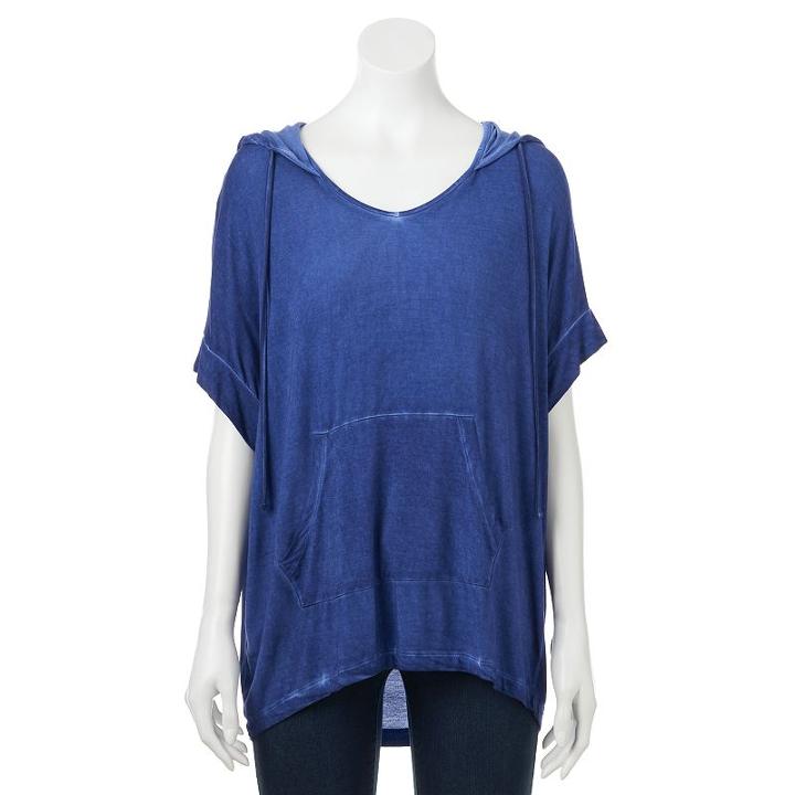 Women's Olivia Sky Dolman Hoodie Tee, Size: Xl, Med Blue