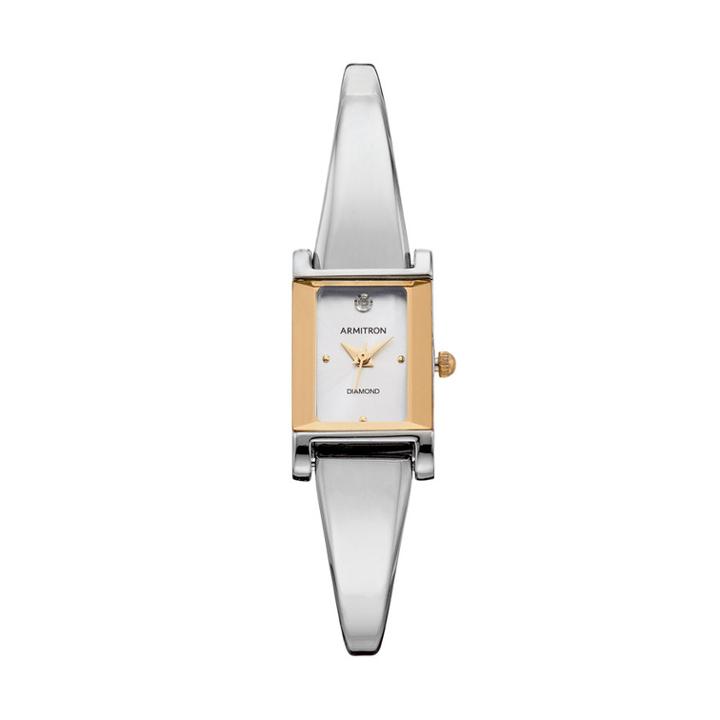 Armitron Women's Diamond Half-bangle Watch, Size: Small, Silver