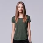 Petite Simply Vera Vera Wang Jacquard Tee, Women's, Size: S Petite, Green