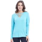 Women's Balance Collection Elyse Strappy Tunic, Size: Small, Turquoise/blue (turq/aqua)