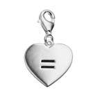 Personal Charm Sterling Silver Equal Heart Charm, Women's