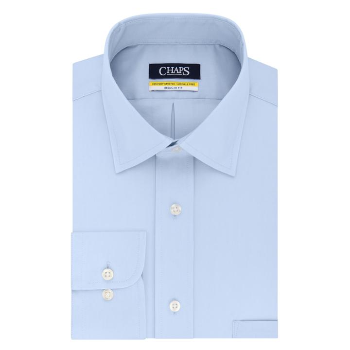 Big & Tall Chaps Stretch Collar Dress Shirt, Men's, Size: 18.5 36/7t, Light Blue