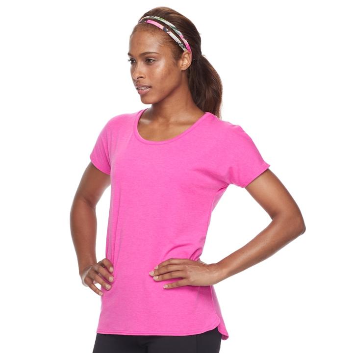 Women's Tek Gear&reg; Back-bar Tee, Size: Xl, Dark Pink