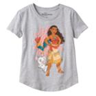 Disney's Moana, Pua & Heihei Girls 7-16 Puff Print Graphic Tee, Size: Medium, Med Grey