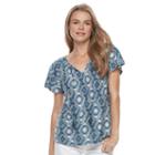 Women's Dana Buchman Diamond Print Tee, Size: Large, Purple