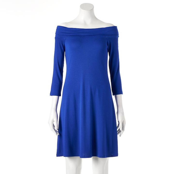 Women's Apt. 9&reg; Off-the-shoulder Shift Dress, Size: Large, Blue