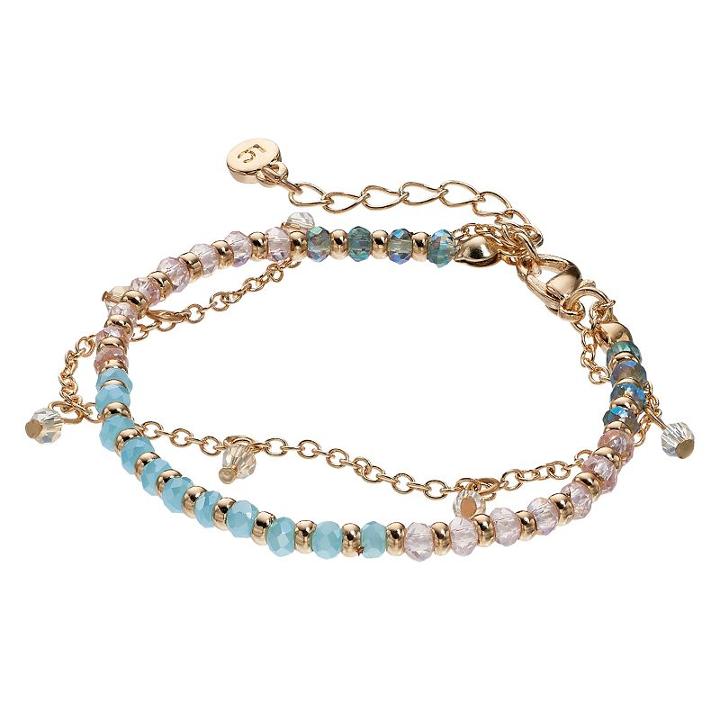 Lc Lauren Conrad Blue Beaded Double Strand Bracelet, Women's, Multicolor