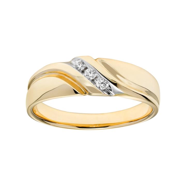 Lovemark 10k Gold 1/10 Carat T.w. Certified Diamond Men's Wedding Band, Size: 12.50, White