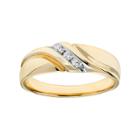 Lovemark 10k Gold 1/10 Carat T.w. Certified Diamond Men's Wedding Band, Size: 12.50, White