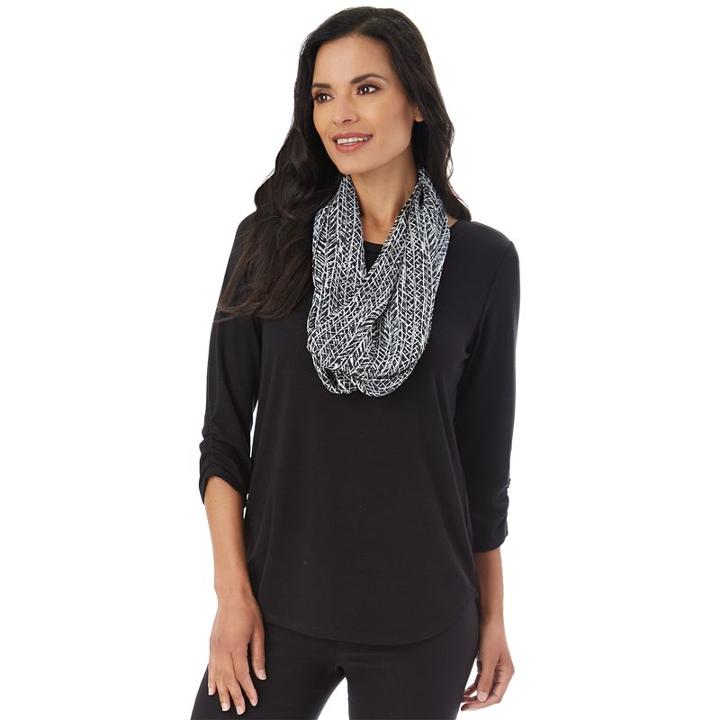 Women's Apt. 9&reg; Mock-layer Top, Size: Xlrg Av/rg, Black