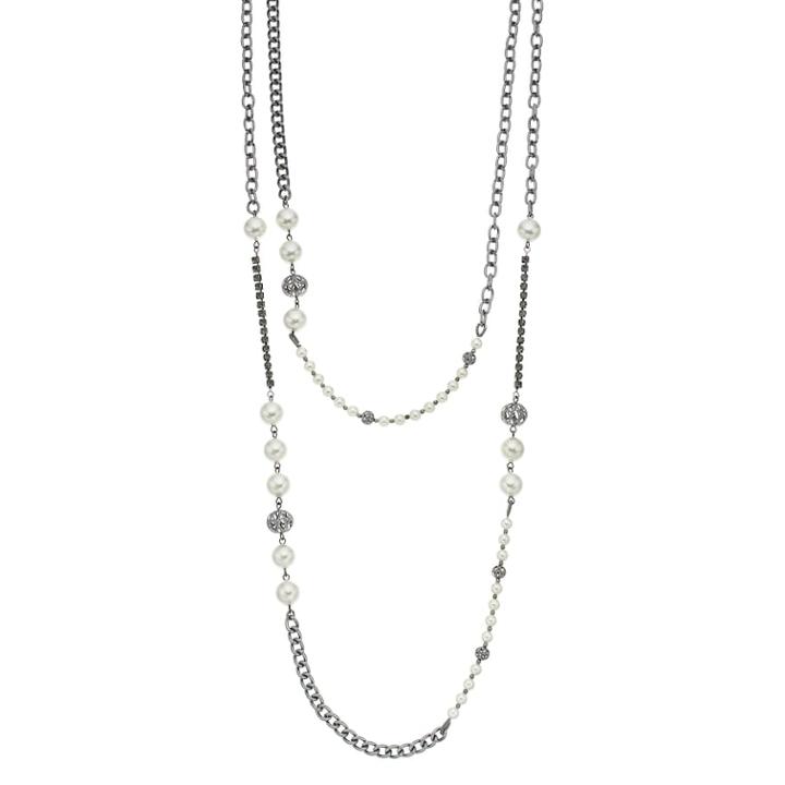 Simply Vera Vera Wang Simulated Pearl & Bead Long Necklace, Women's, White