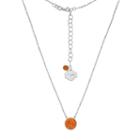 Oklahoma State Cowboys Sterling Silver Crystal Disc Necklace, Women's, Size: 18