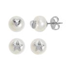 Freshwater By Honora Freshwater Cultured Pearl Heart & Star Stud Earring Set, Women's, White