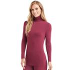 Women's Cuddl Duds Softwear Turtleneck, Size: Medium, Dark Red