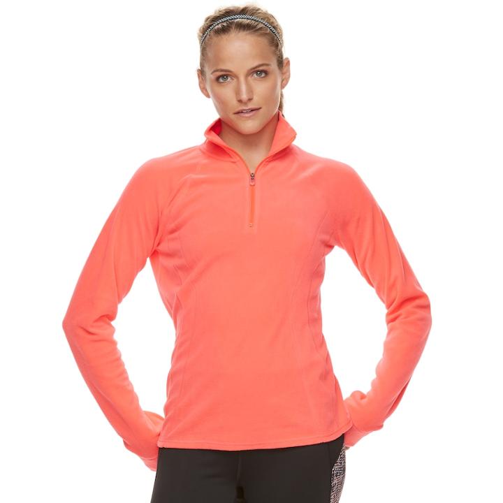 Women's Tek Gear&reg; 1/4 Zip Microstretch Top, Size: Xl, Brt Pink