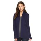 Women's Apt. 9&reg; Smocked Open Front Cardigan, Size: Xxl, Drk Purple