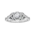Simply Vera Vera Wang 14k White Gold 3/4 Carat T.w. Diamond Halo Engagement Ring, Women's, Size: 7