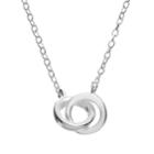 Sterling Silver Double Circle Necklace, Women's, Grey
