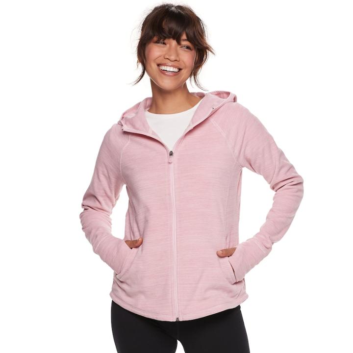 Petite Tek Gear&reg; Microfleece Hooded Jacket, Women's, Size: S Petite, Light Pink