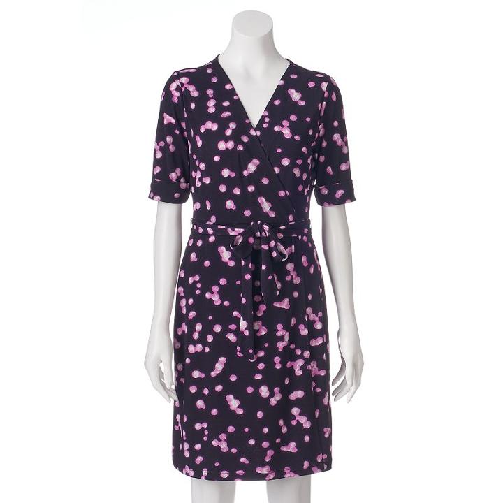 Apt. 9, Women's &reg; Faux-wrap Dress, Size: Xs, Drk Purple