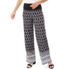 Women's Apt. 9&reg; Print Palazzo Pant, Size: Xl, Black White Medallion