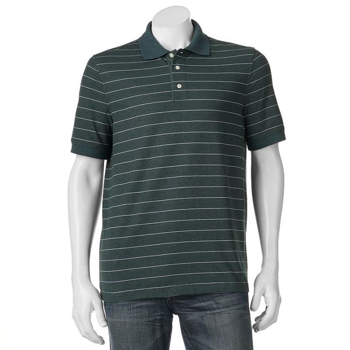 Men's Croft & Barrow&reg; Cool & Dry Classic-fit Striped Performance Polo, Size: Xxl, Green