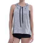 Women's Marika Britney Cross Back Sleeveless Hoodie, Size: Large, Med Grey