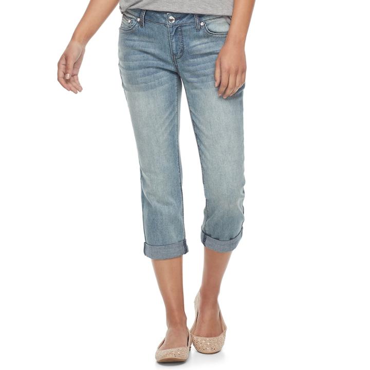 Women's Apt. 9&reg; Embellished Capri Jeans, Size: 14, Blue Other