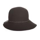 Women's Scala Wool Felt Chain Trim Cloche Hat, Grey