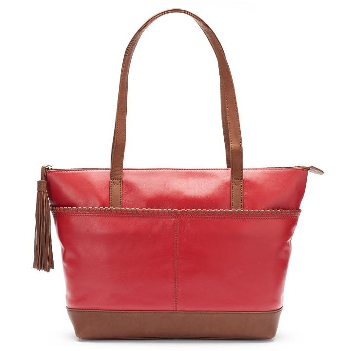 Ili Leather Woven Tote, Women's, Multicolor