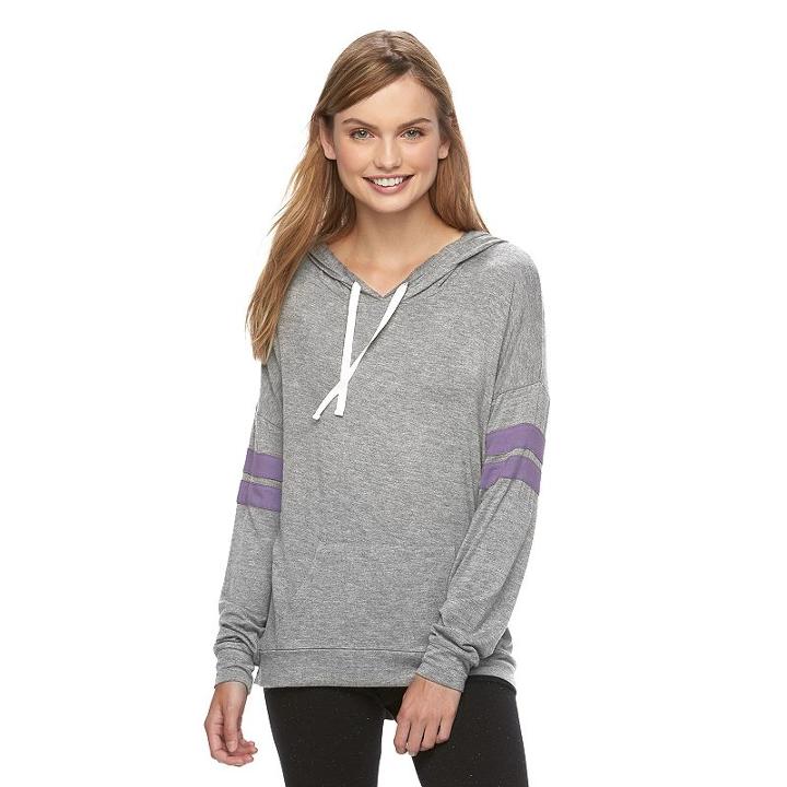 Juniors' Pink Republic Supersoft Varsity Hoodie, Girl's, Size: Xs, Grey Other