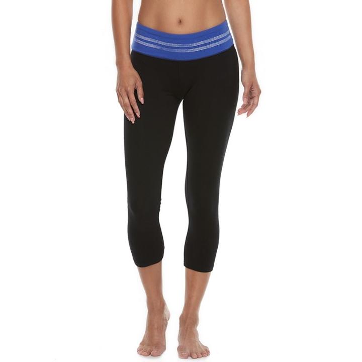 Juniors' So&reg; Capri Yoga Leggings, Size: Medium, Blue (navy)