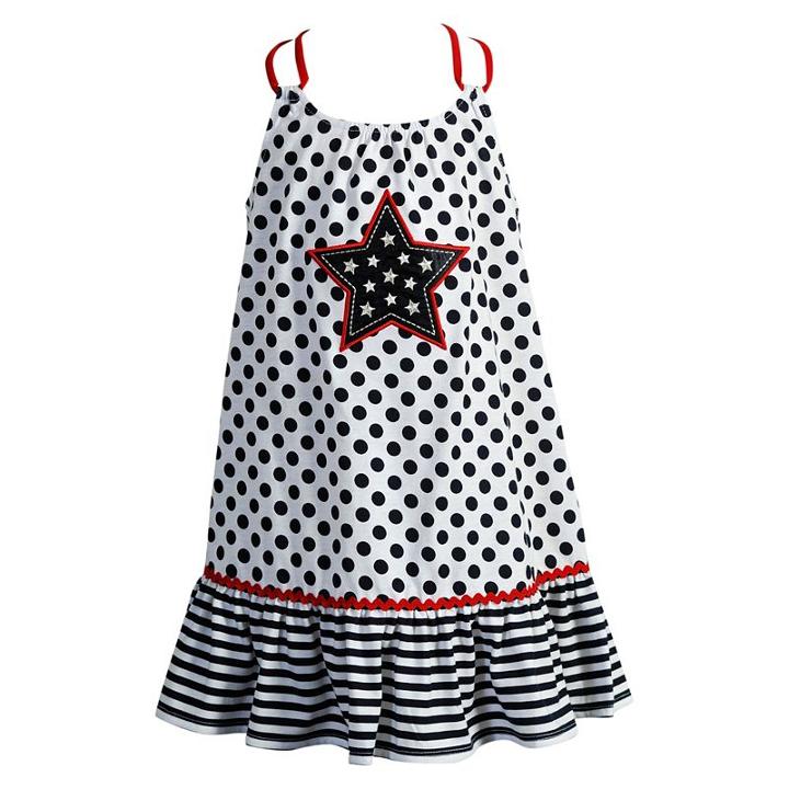 Girls 4-6x Youngland Star Applique Knit Sundress, Girl's, Size: 5, Red Overfl