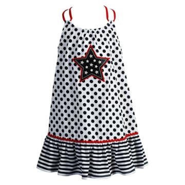 Girls 4-6x Youngland Star Applique Knit Sundress, Girl's, Size: 5, Red Overfl