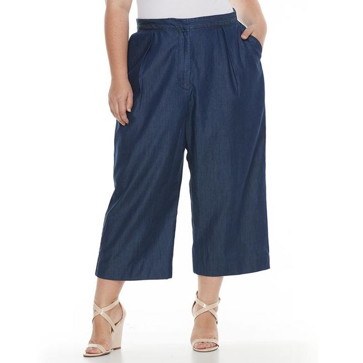 Plus Size Dana Buchman Wide-leg Capri Jeans, Women's, Size: 20 W, Purple