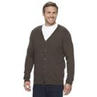 Big & Tall Croft & Barrow&reg; True Comfort Classic-fit Easy-care Cardigan Sweater, Men's, Size: Xl Tall, Dark Brown