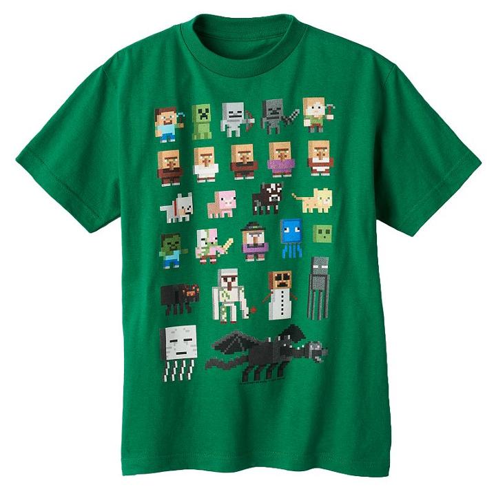 Boys 8-20 Minecraft Sprites Tee, Boy's, Size: Medium, Brt Green