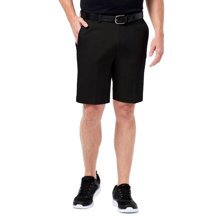 Men's Haggar&reg; Premium Straight-fit No-iron Khaki Flat-front Shorts, Size: 40, Black