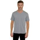 Men's Mountain And Isles Stretch V-neck Tee, Size: Large, Grey