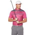 Men's Grand Slam On Course Slim-fit Chest-striped Golf Polo, Size: Xxl, Med Pink