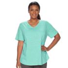 Plus Size Tek Gear&reg; Easy V-neck Workout Tee, Women's, Size: 1xl, Turquoise/blue (turq/aqua)