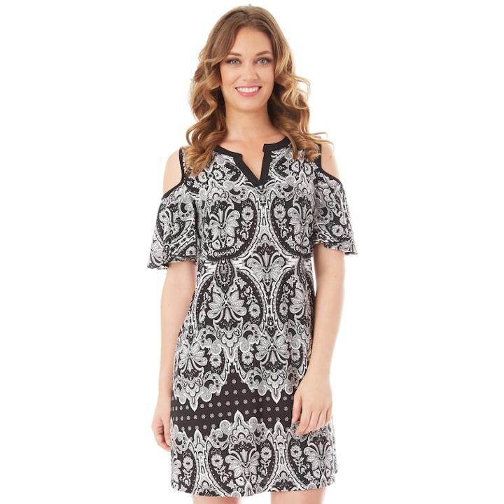 Women's Apt. 9&reg; Cold-shoulder Shift Dress, Size: Large, Oxford