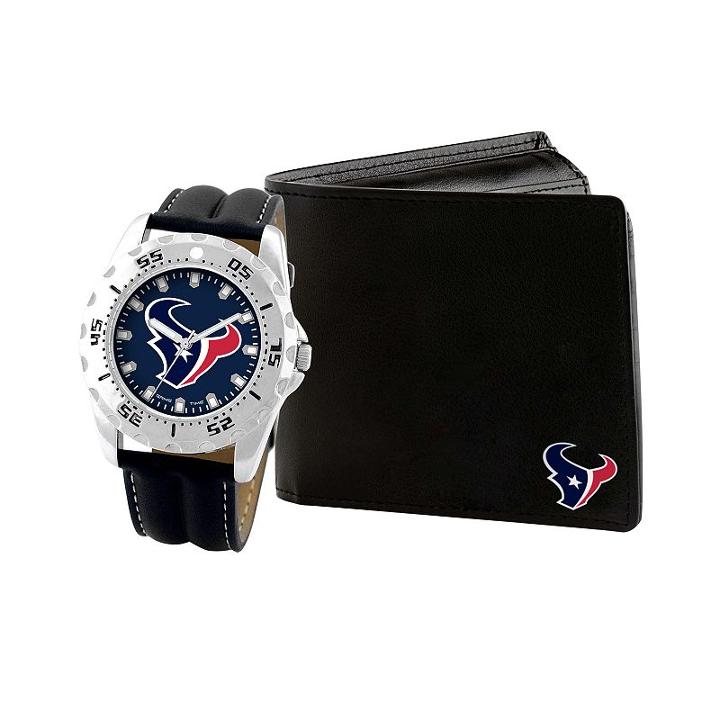 Game Time, Men's Houston Texans Watch & Wallet Set - Black