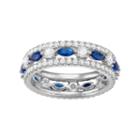 Journee Collection Sterling Silver Cubic Zirconia Geometric Eternity Wedding Ring, Women's, Size: 9, Blue