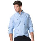 Men's Chaps Classic-fit Plaid Stretch Oxford Button-down Shirt, Size: Large, Blue