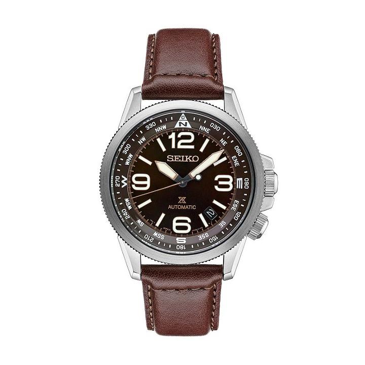 Seiko Men's Prospex Leather Automatic Watch - Srpa95, Brown